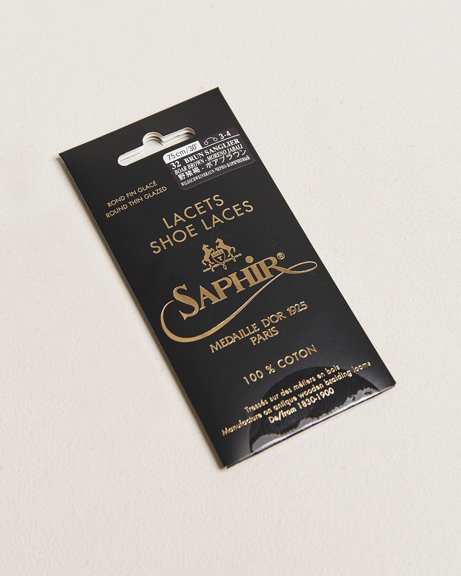 Hombres | Cuidado del calzado | Saphir Medaille d'Or | Shoe Laces Thin Waxed 75cm Dark Brown