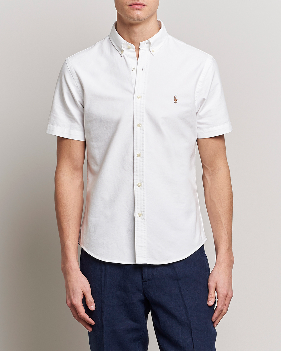 Hombres | Camisas de manga corta | Polo Ralph Lauren | Slim Fit Oxford Short Sleeve Shirt White