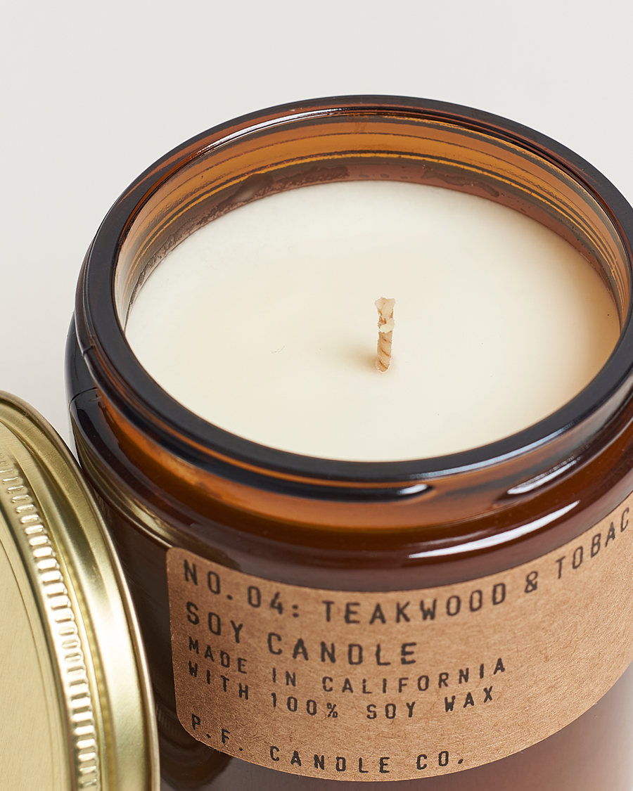 Hombres | Velas perfumadas | P.F. Candle Co. | Soy Candle No. 4 Teakwood & Tobacco 204g