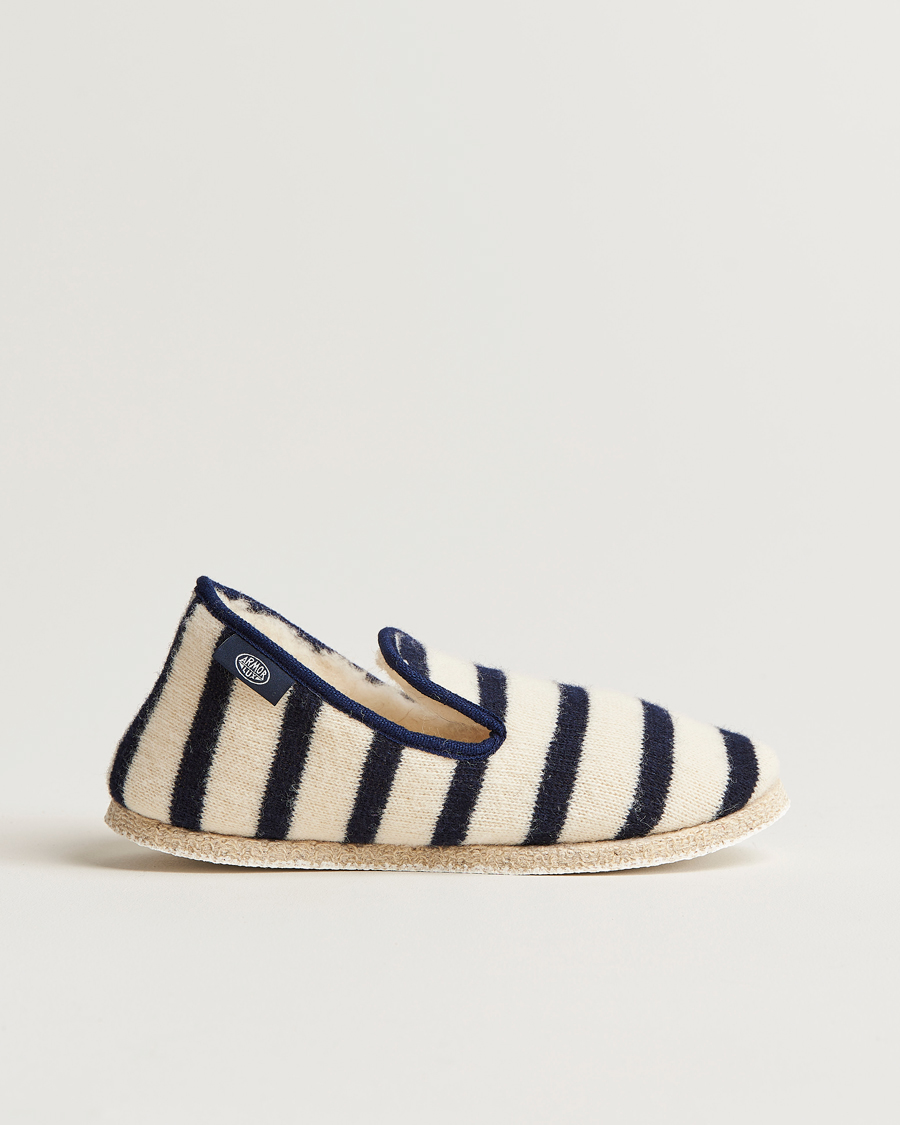 Hombres | Armor-lux Maoutig Home Slippers Nature/Navy | Armor-lux | Maoutig Home Slippers Nature/Navy