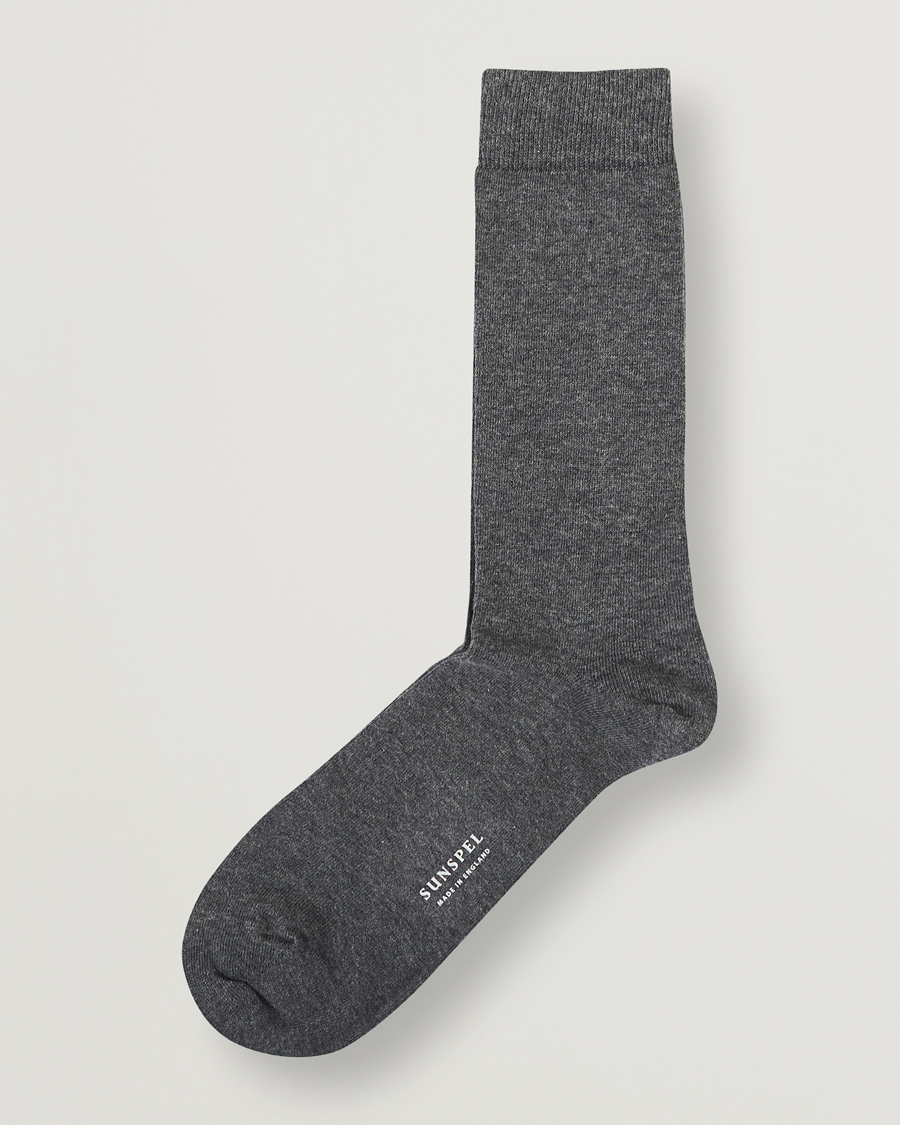 Hombres | Ropa interior y calcetines | Sunspel | Cotton Blend Socks Grey Melange