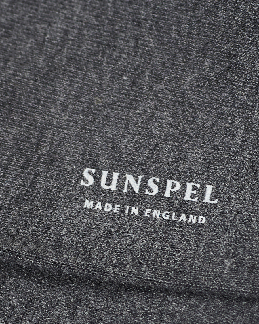 Hombres | Best of British | Sunspel | Cotton Blend Socks Grey Melange