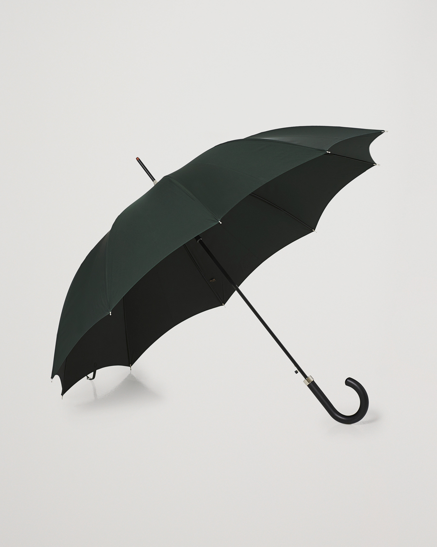 Hombres | Fox Umbrellas Hardwood Automatic Umbrella Racing Green | Fox Umbrellas | Hardwood Automatic Umbrella Racing Green