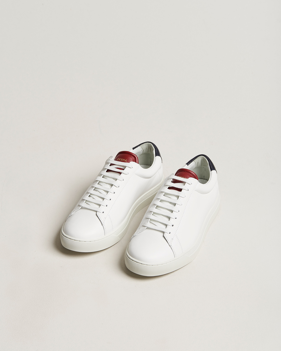 Hombres | Zespà ZSP4 Nappa Leather Sneakers White/France | Zespà | ZSP4 Nappa Leather Sneakers White/France