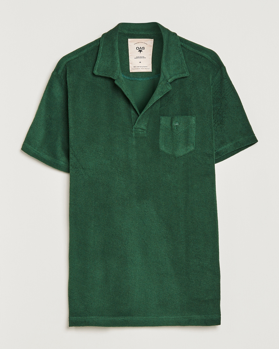 Hombres | Polos | OAS | Short Sleeve Terry Polo Dark Green