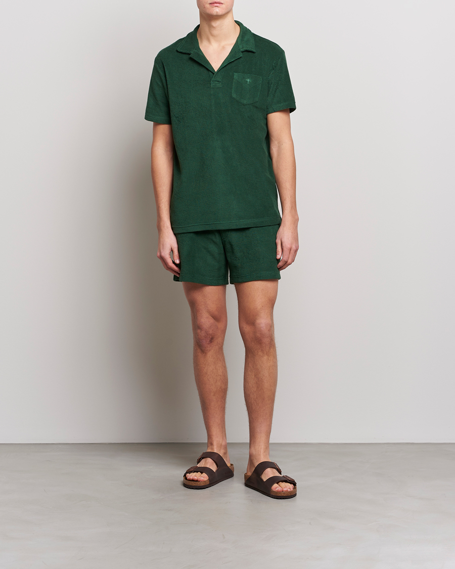 Hombres | Polos | OAS | Short Sleeve Terry Polo Dark Green