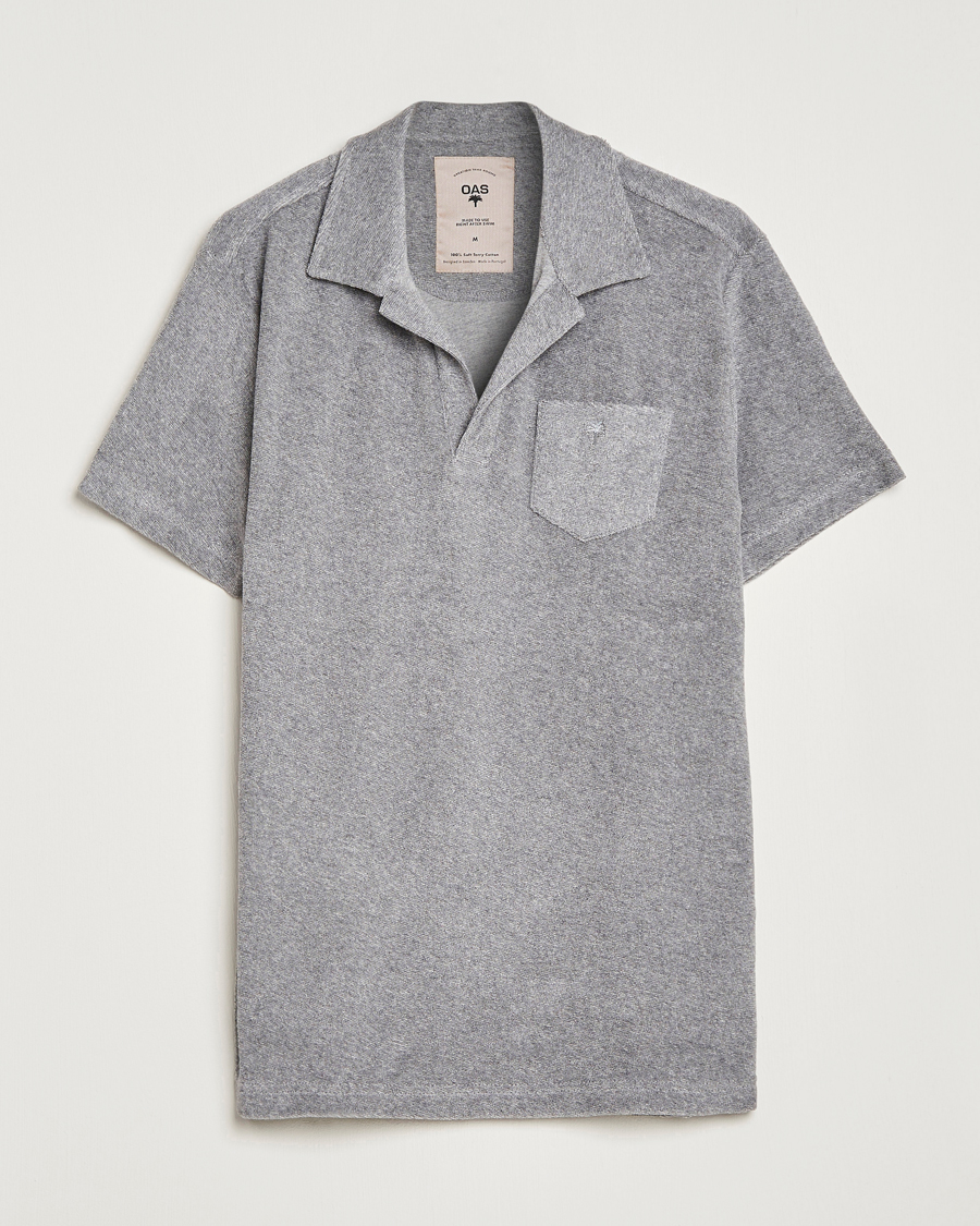 Hombres | Polos | OAS | Short Sleeve Terry Polo Grey Melange