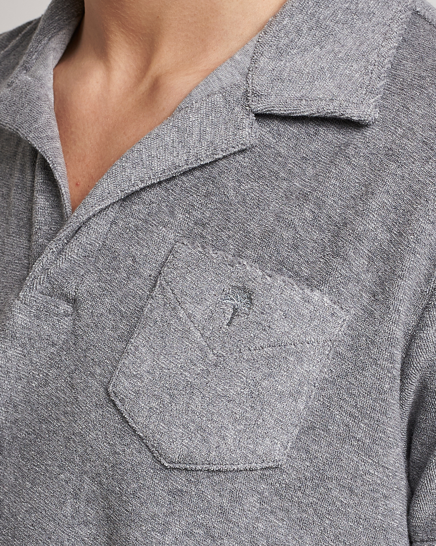 Hombres | Polos | OAS | Short Sleeve Terry Polo Grey Melange