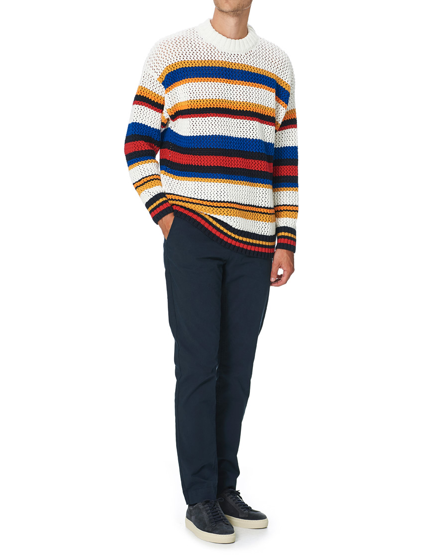 Hombres | Jerséis y prendas de punto | GANT | Open Knit Stripe Crew Neck Multi
