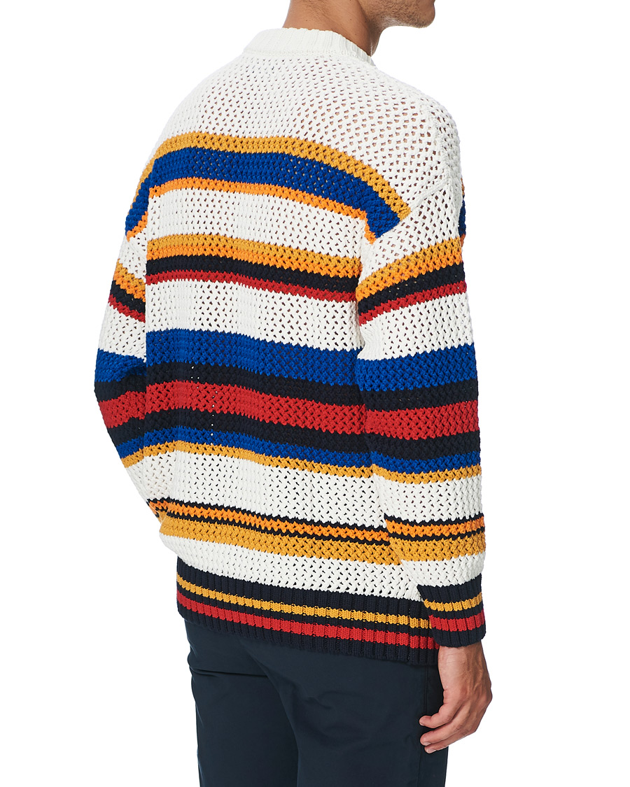 Hombres | Jerséis y prendas de punto | GANT | Open Knit Stripe Crew Neck Multi