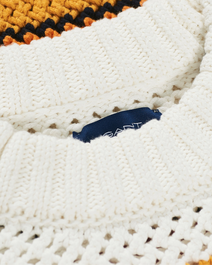 Hombres | Jerséis y prendas de punto | GANT | Open Knit Stripe Crew Neck Multi