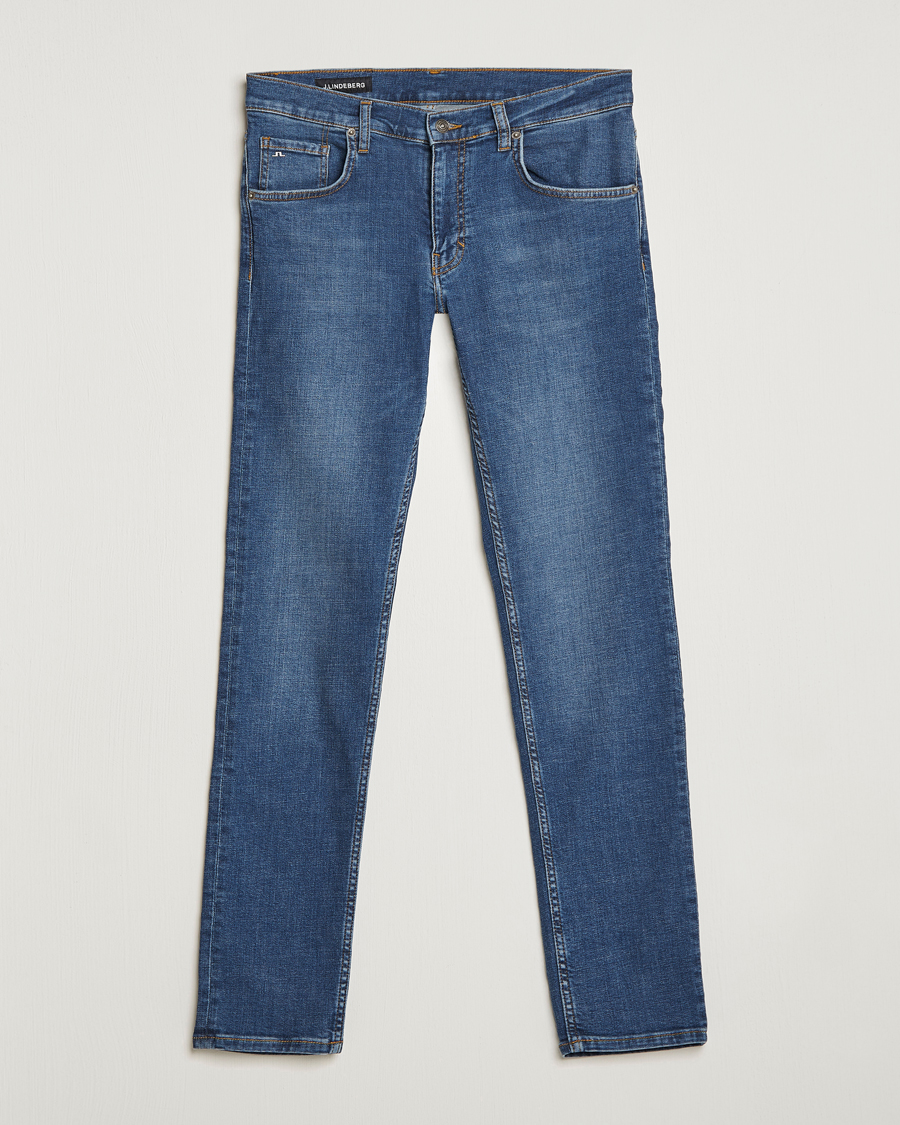 Hombres | Vaqueros | J.Lindeberg | Jay Active Super Stretch Jeans Mid Blue