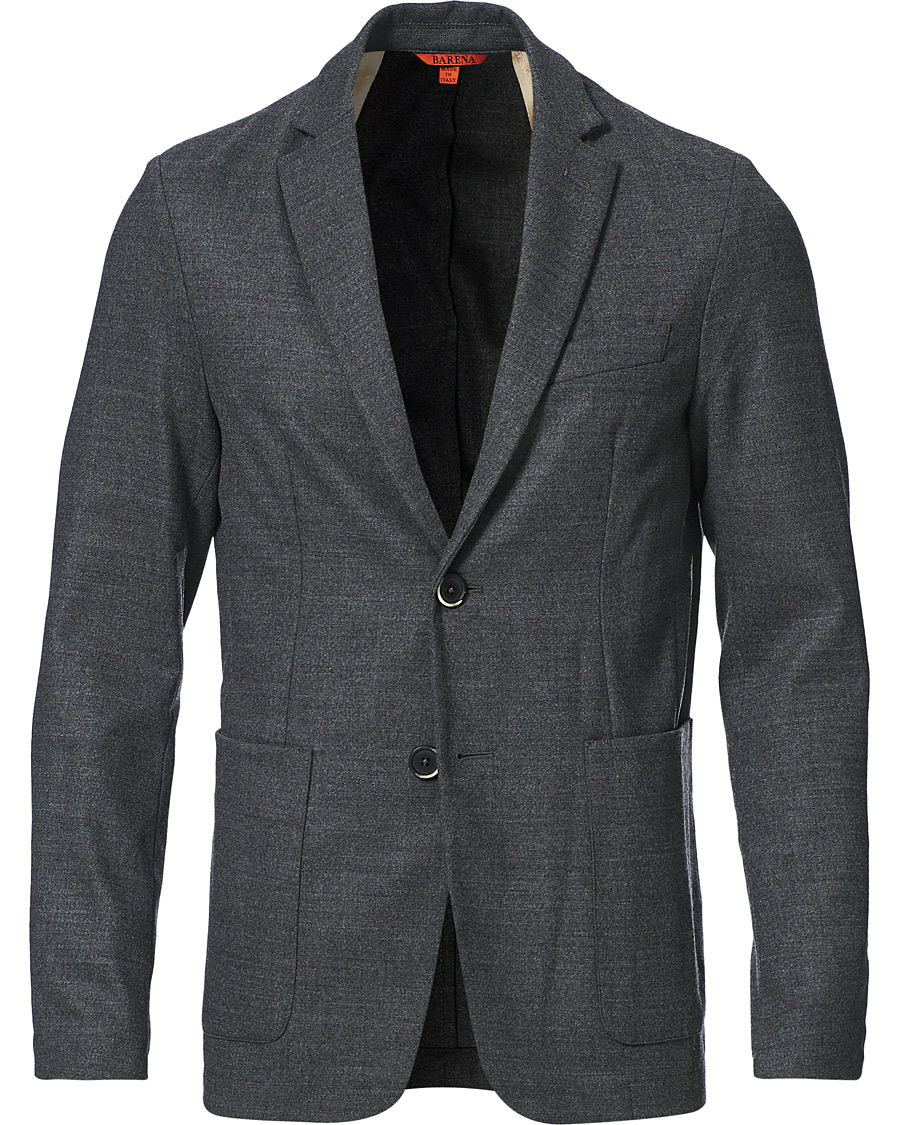 Hombres | Blazers | Barena | Borgo Unconstructed Flannel Blazer Grey Melange