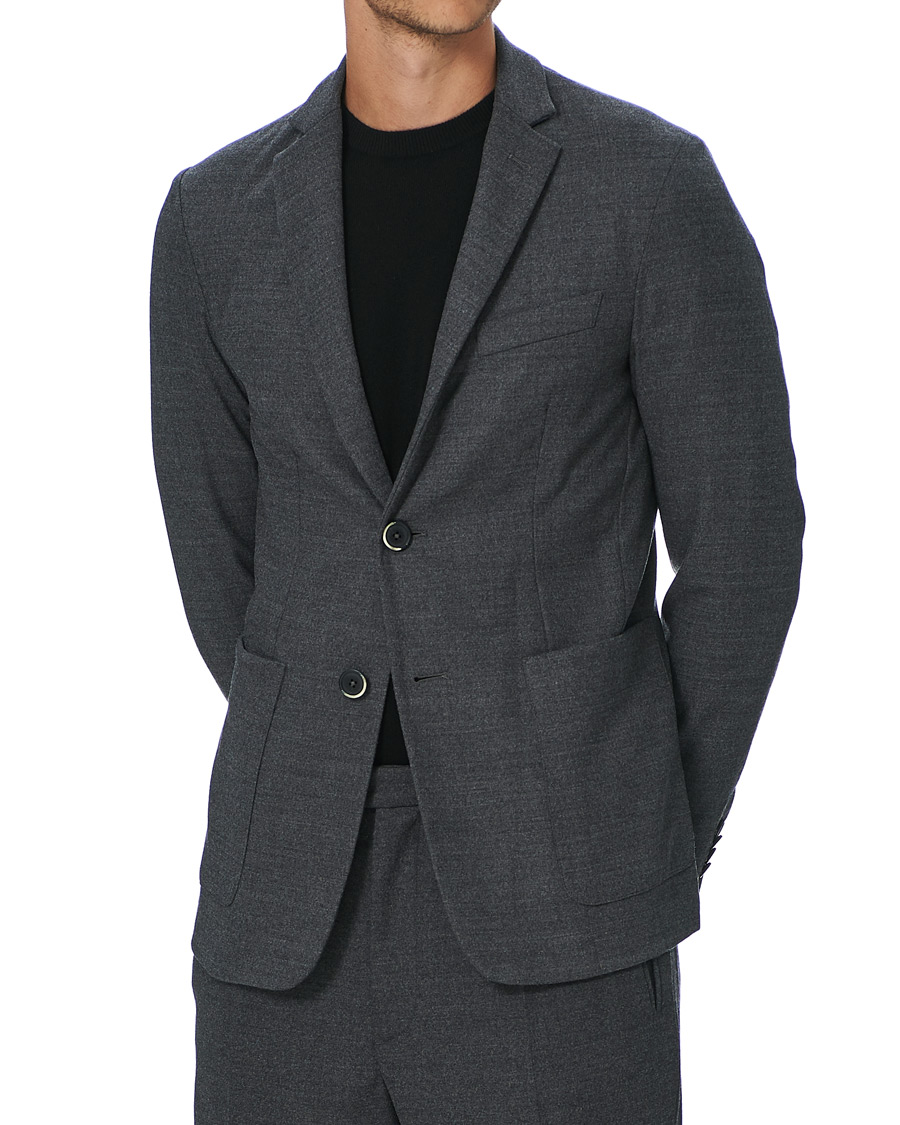 Hombres | Blazers | Barena | Borgo Unconstructed Flannel Blazer Grey Melange