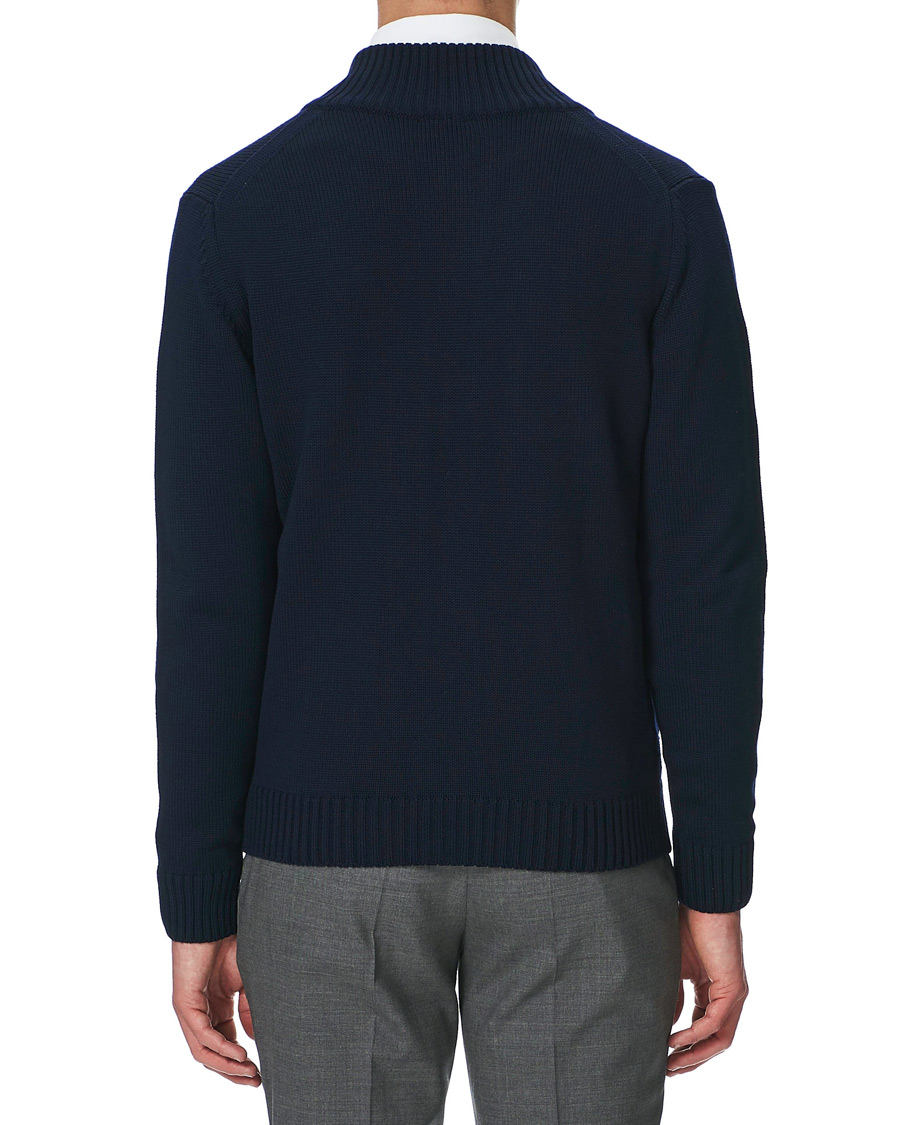 Hombres | Jerséis y prendas de punto | Stenströms | Heavy Merino Wool Cardigan Navy