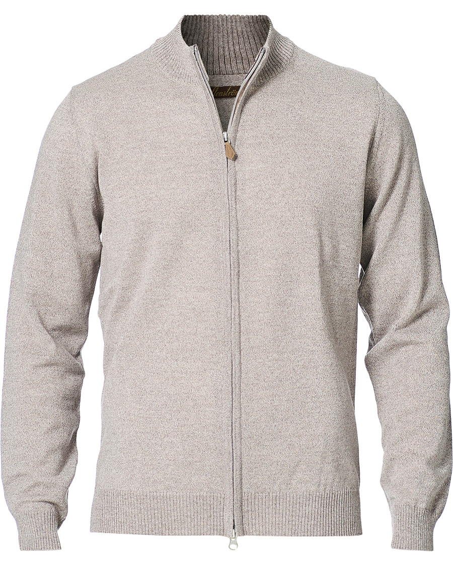 Hombres | Jerséis y prendas de punto | Stenströms | Merino Full Zip Greige