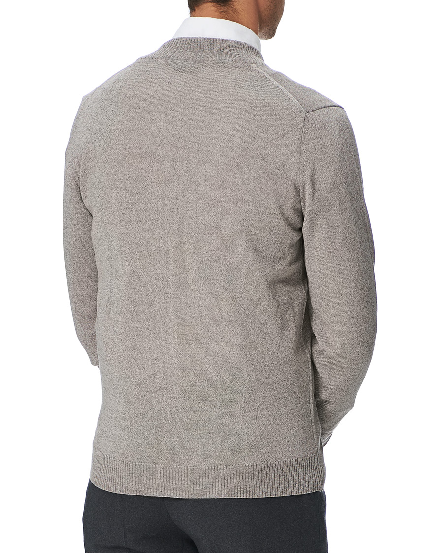 Hombres | Jerséis y prendas de punto | Stenströms | Merino Full Zip Greige