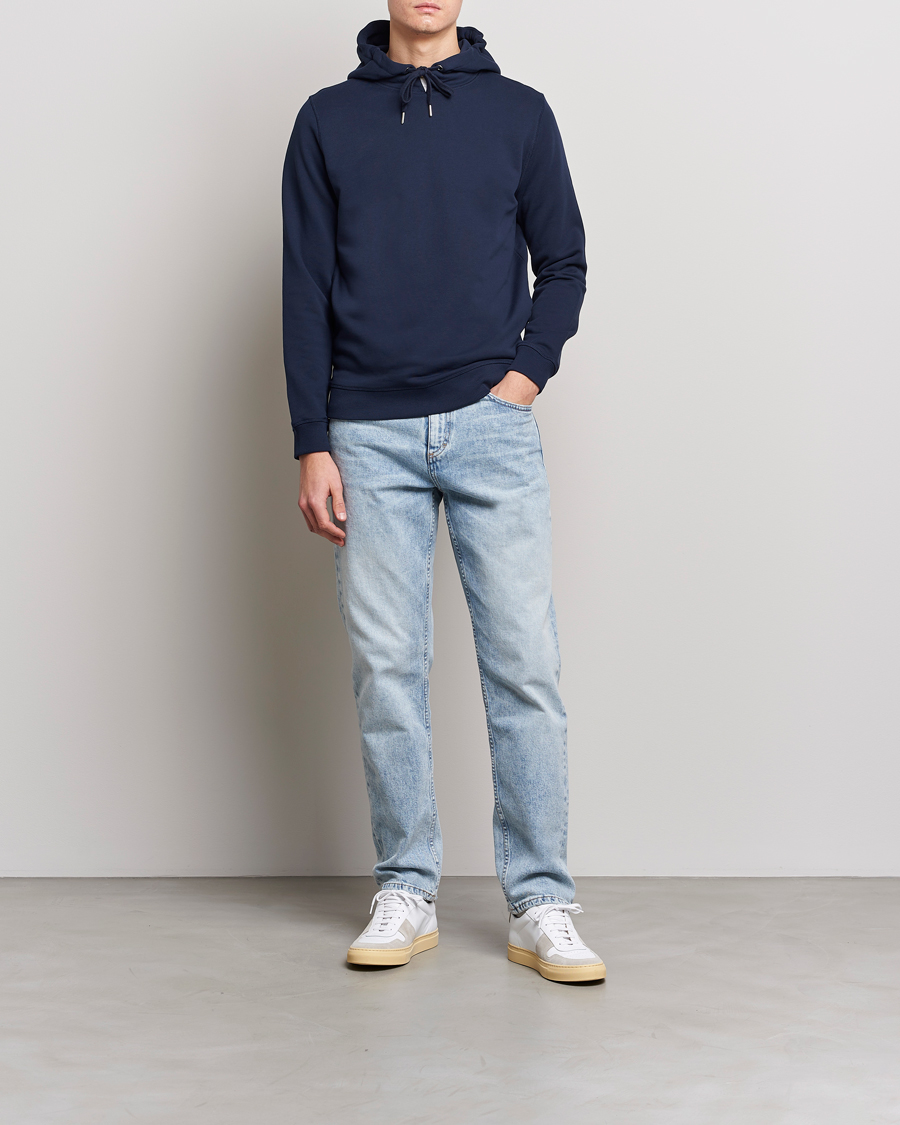 Hombres | Jerséis y prendas de punto | Stenströms | Cotton College Hoodie Navy