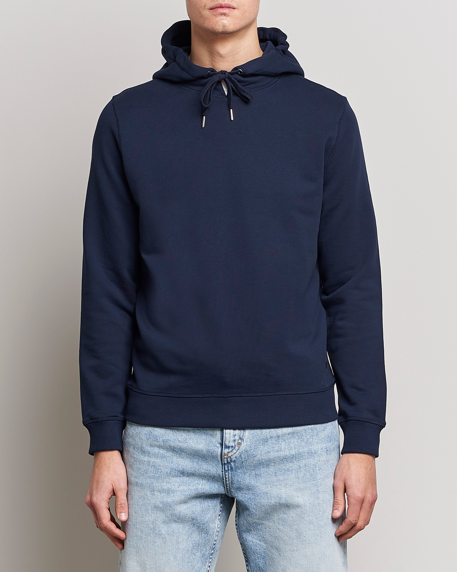 Hombres | Jerséis y prendas de punto | Stenströms | Cotton College Hoodie Navy