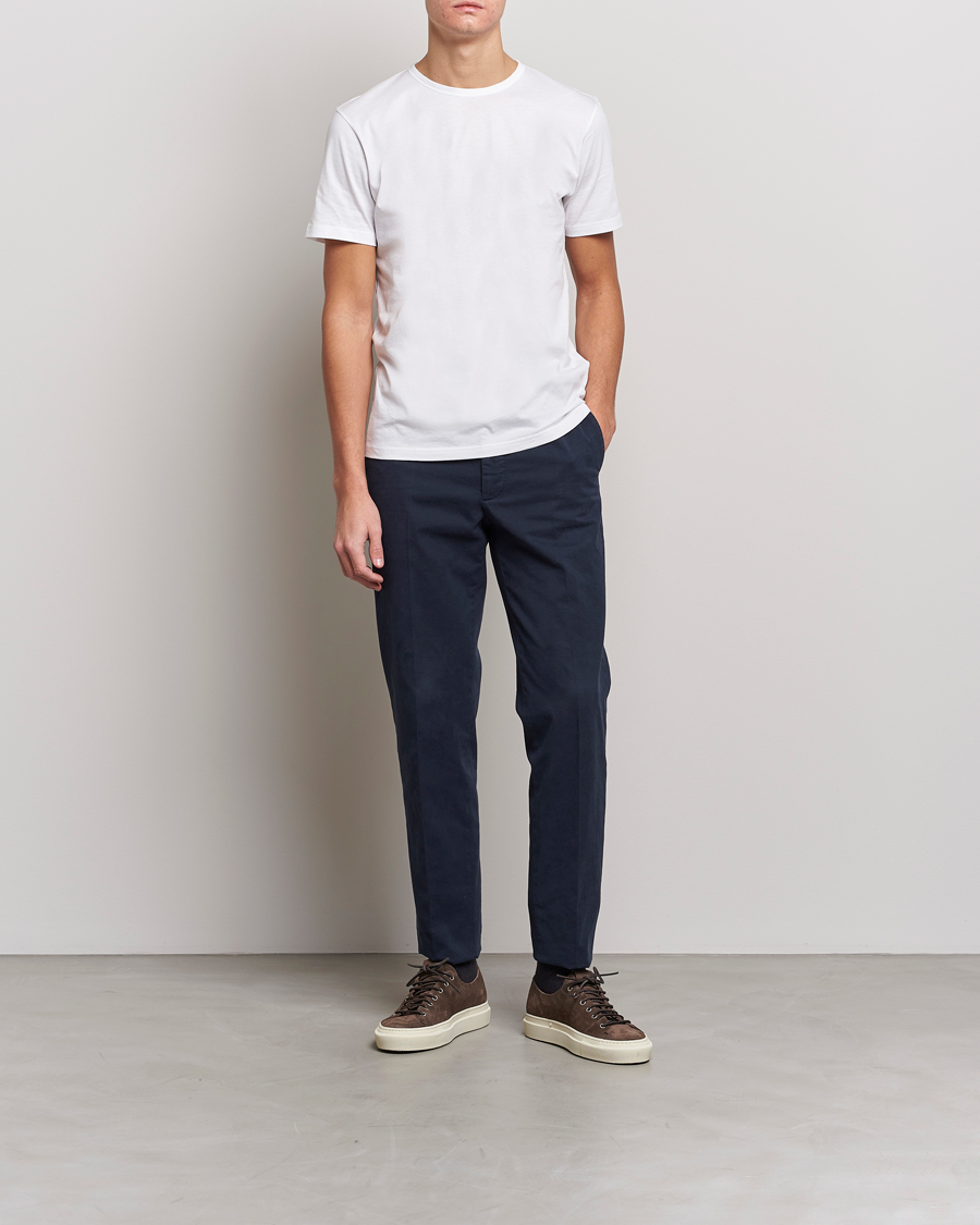 Hombres | Camisetas | Stenströms | Solid Cotton T-Shirt White