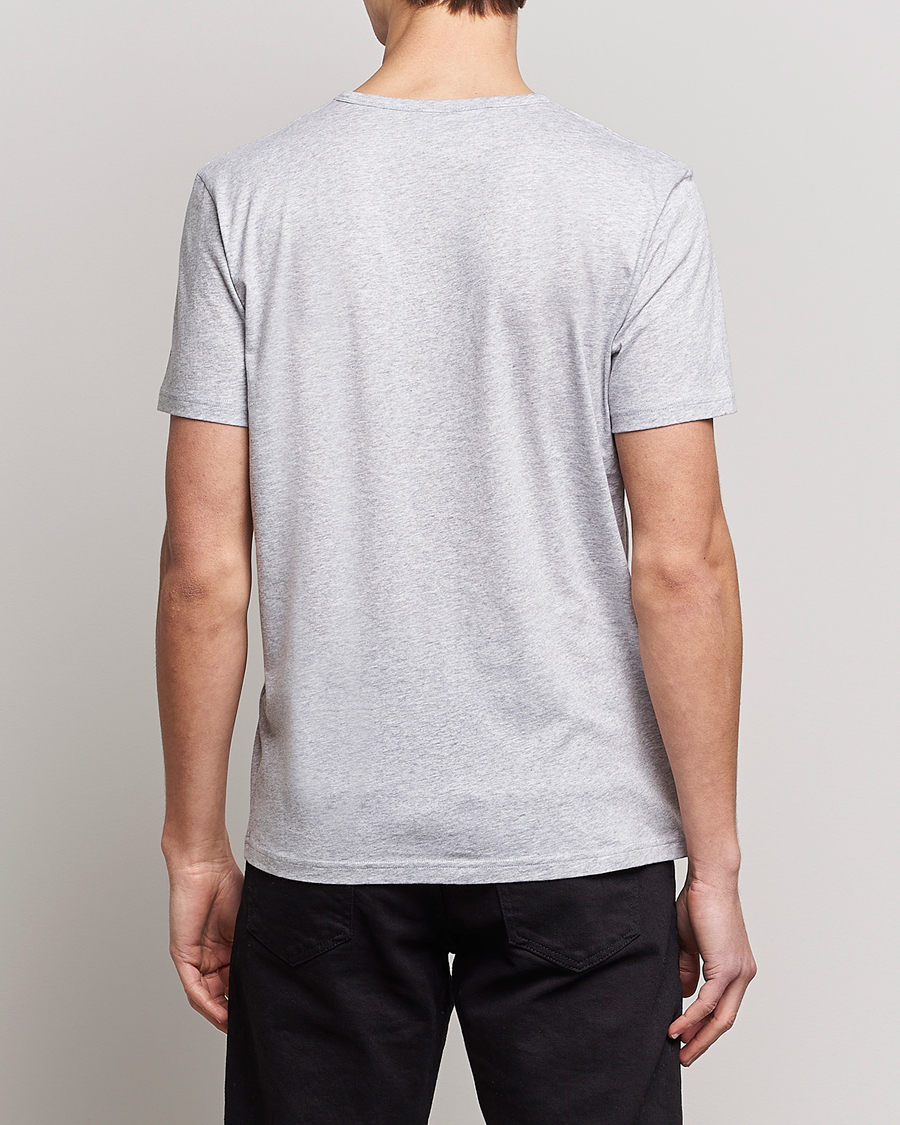 Hombres | Camisetas | Stenströms | Solid Cotton T-Shirt Grey Melange