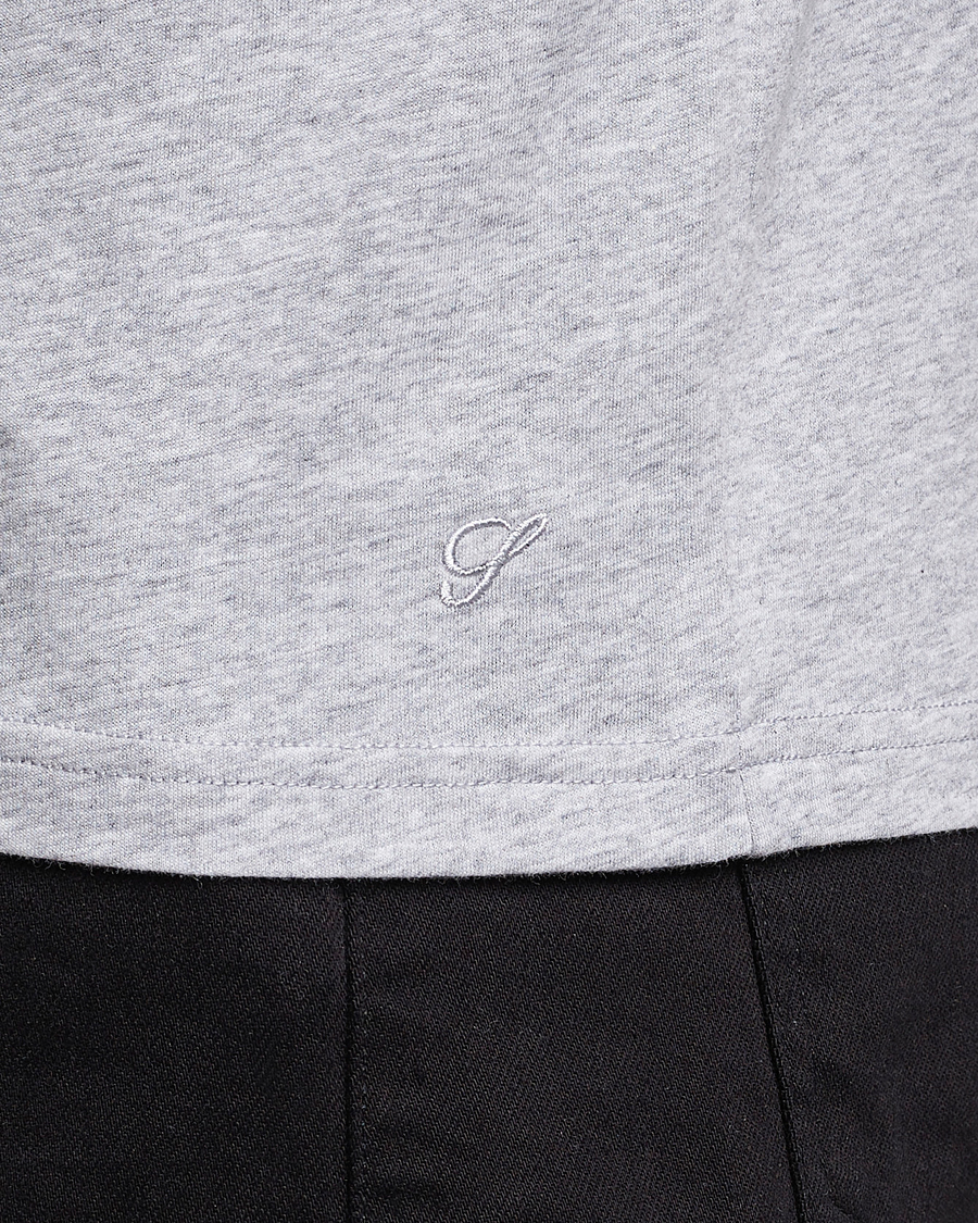 Hombres | Camisetas | Stenströms | Solid Cotton T-Shirt Grey Melange