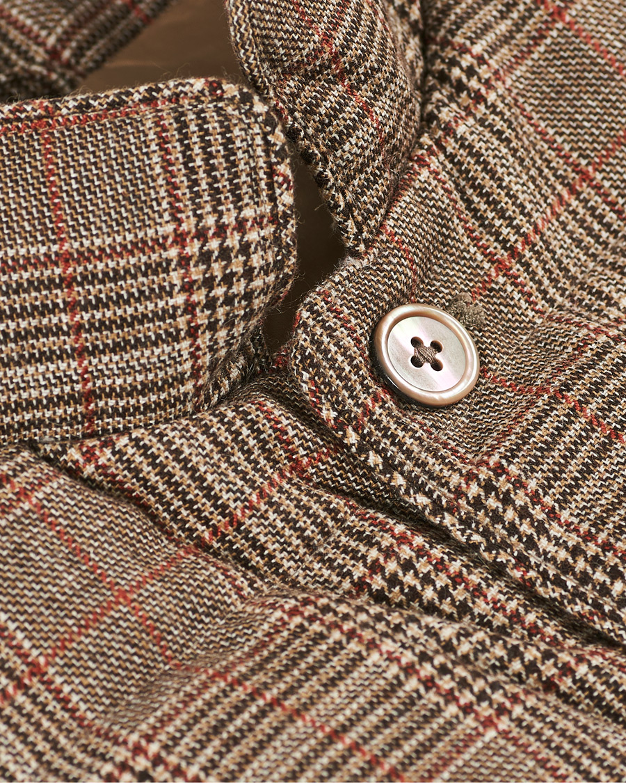 Hombres | Abrigos y chaquetas | Stenströms | Quilted Check Wool Vest Brown