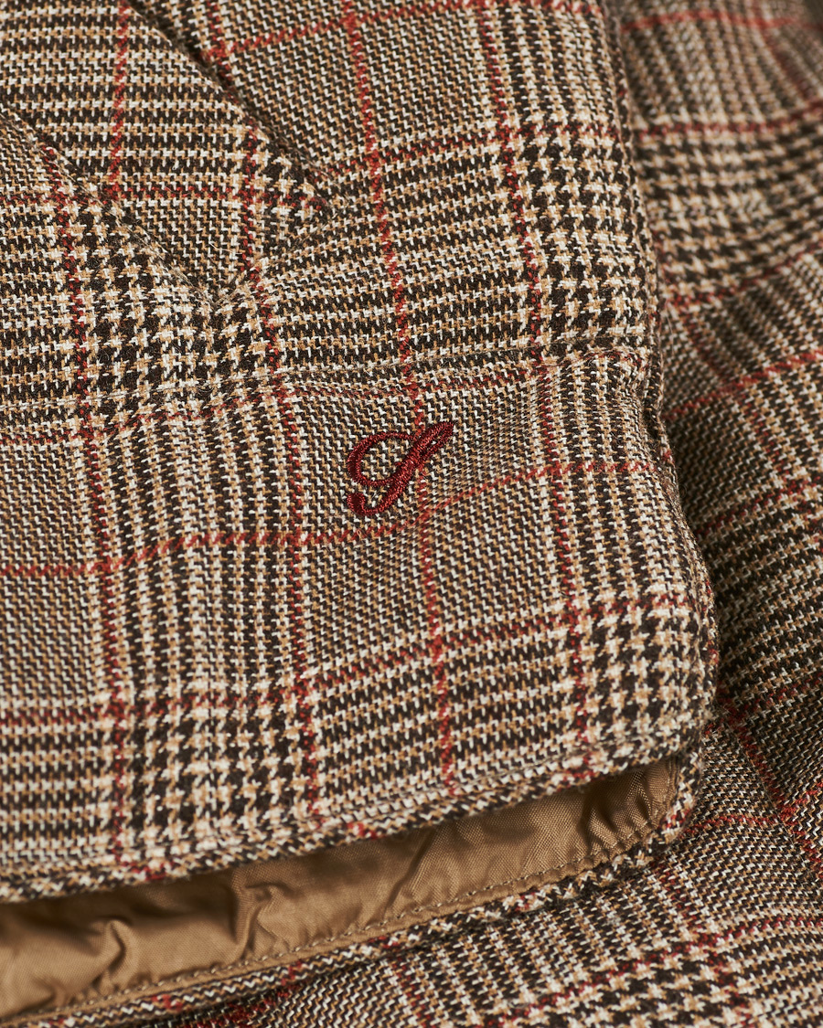 Hombres | Abrigos y chaquetas | Stenströms | Quilted Check Wool Vest Brown