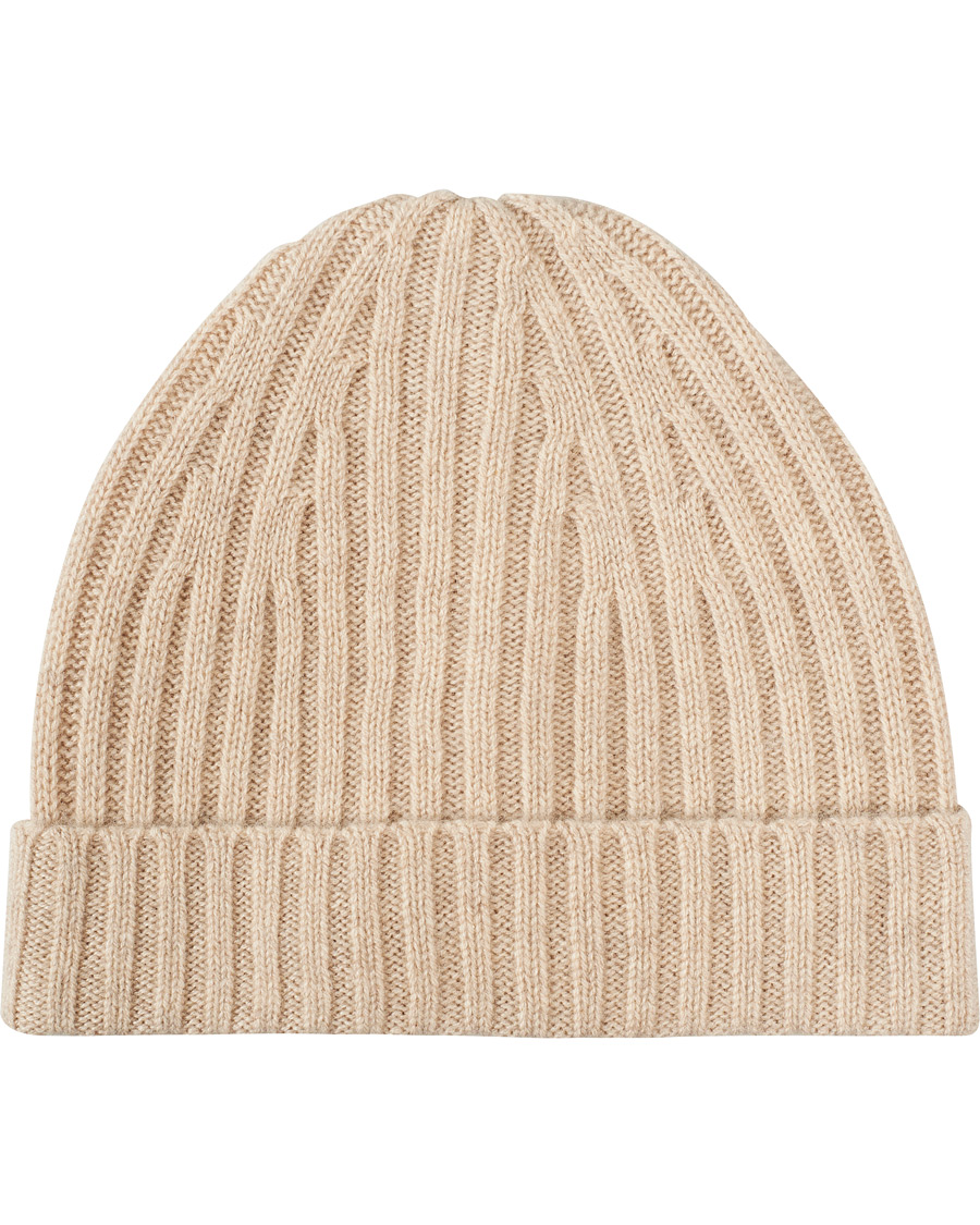 Hombres | Stenströms Ribbed Cashmere Hat Beige | Stenströms | Ribbed Cashmere Hat Beige