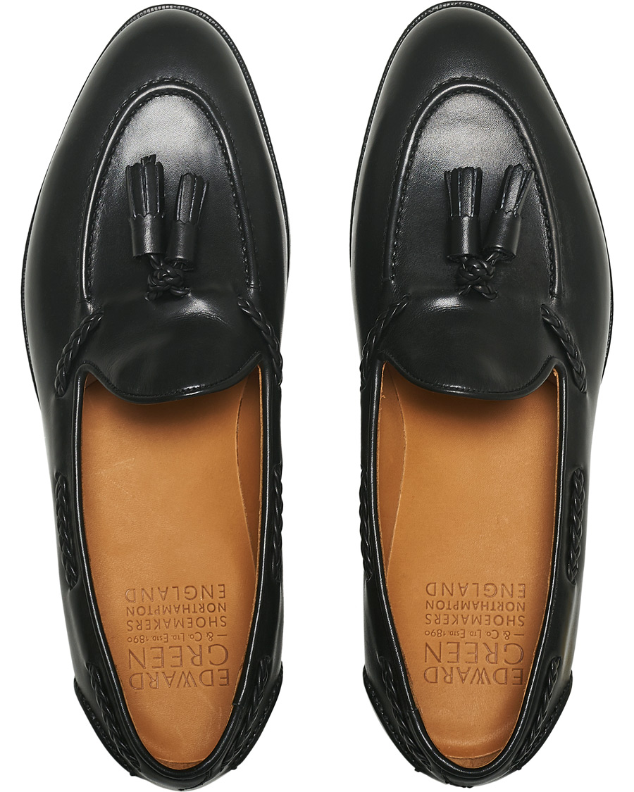 Hombres | Edward Green Belgravia Tassel Loafer Black Calf | Edward Green | Belgravia Tassel Loafer Black Calf