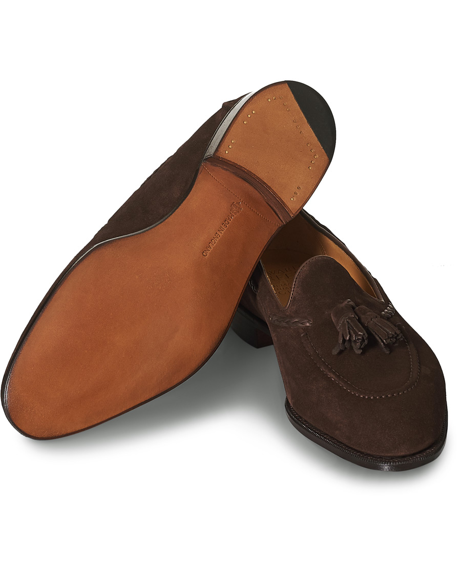 Hombres | Edward Green Belgravia Tassel Loafer Mink Suede | Edward Green | Belgravia Tassel Loafer Mink Suede