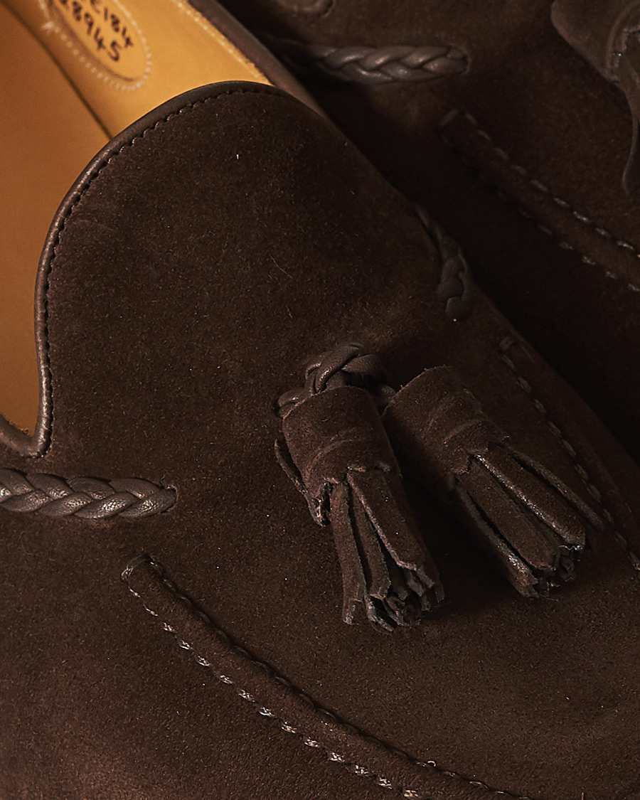 Hombres | Edward Green Belgravia Tassel Loafer Mink Suede | Edward Green | Belgravia Tassel Loafer Mink Suede