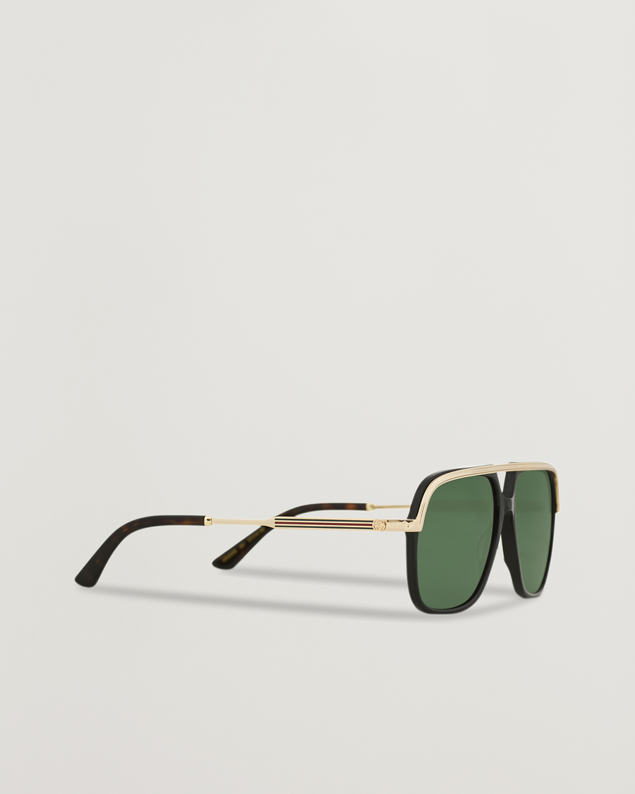 Hombres | Gucci GG0200S Sunglasses Black/Gold | Gucci | GG0200S Sunglasses Black/Gold
