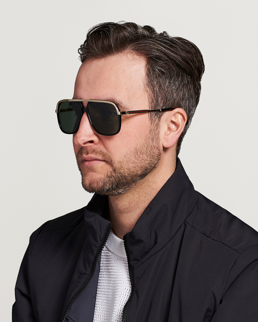 Hombres | Gafas de sol cuadradas | Gucci | GG0200S Sunglasses Black/Gold