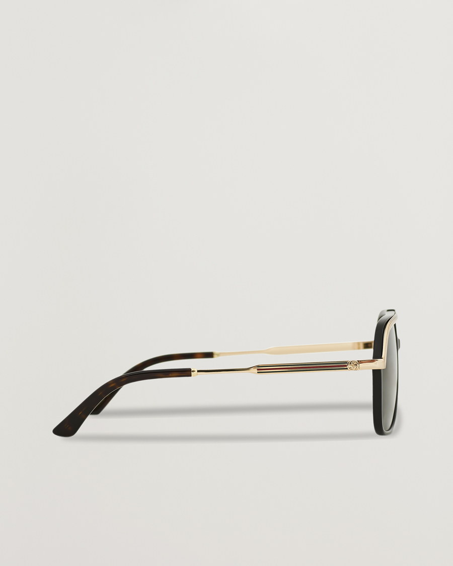 Hombres | Gucci GG0200S Sunglasses Black/Gold | Gucci | GG0200S Sunglasses Black/Gold