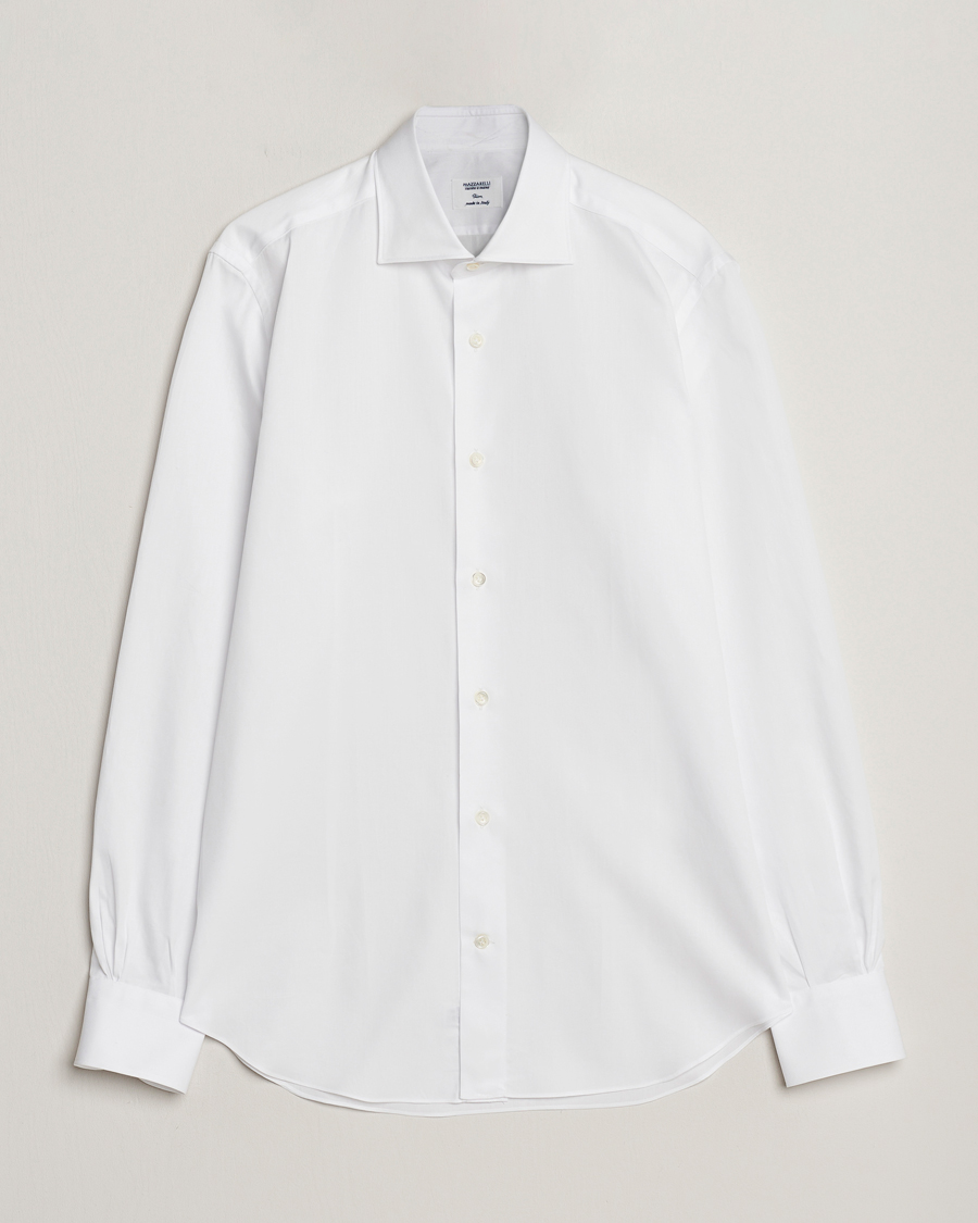 Hombres | Camisas | Mazzarelli | Soft Cotton Cut Away Shirt White