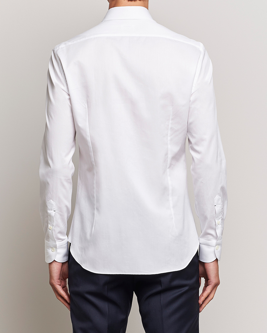Hombres | Camisas | Mazzarelli | Soft Cotton Cut Away Shirt White