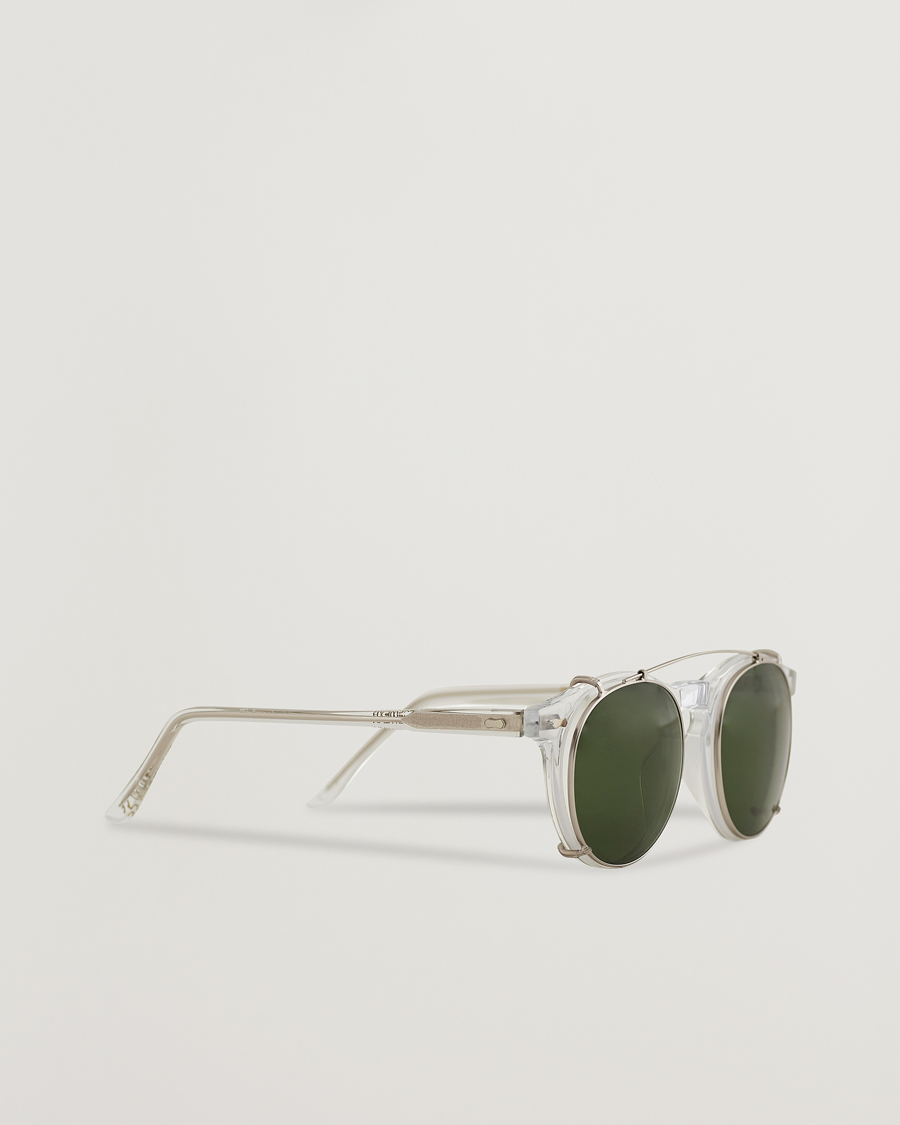 Hombres | Gafas de sol redondas | TBD Eyewear | Clip-ons Silver/Bottle Green
