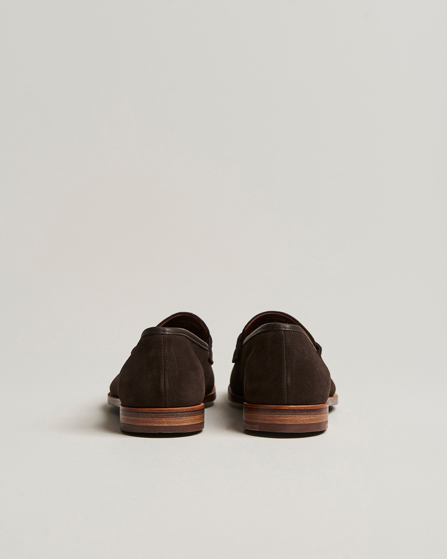 Hombres | Crockett & Jones Seaton Unlined Penny Loafer Dark Oak Suede | Crockett & Jones | Seaton Unlined Penny Loafer Dark Oak Suede