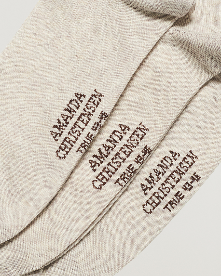 Hombres | Ropa interior y calcetines | Amanda Christensen | 3-Pack True Cotton Socks Sand Melange