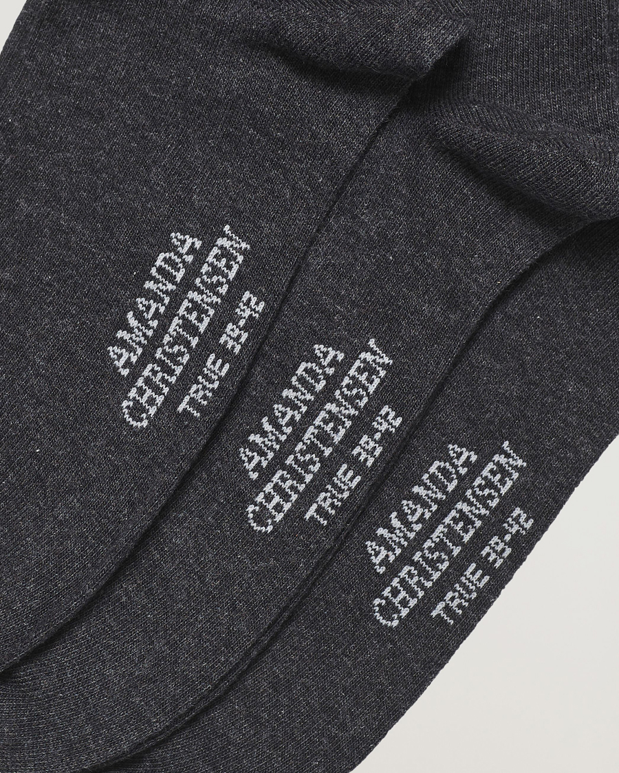 Hombres | Ropa interior y calcetines | Amanda Christensen | 3-Pack True Cotton Socks Antrachite Melange
