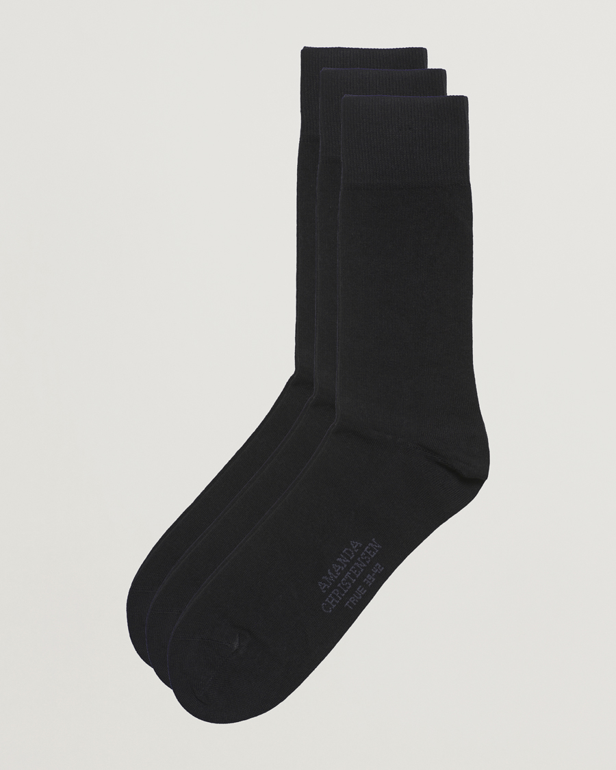 Hombres | Ropa interior y calcetines | Amanda Christensen | 3-Pack True Cotton Socks Black