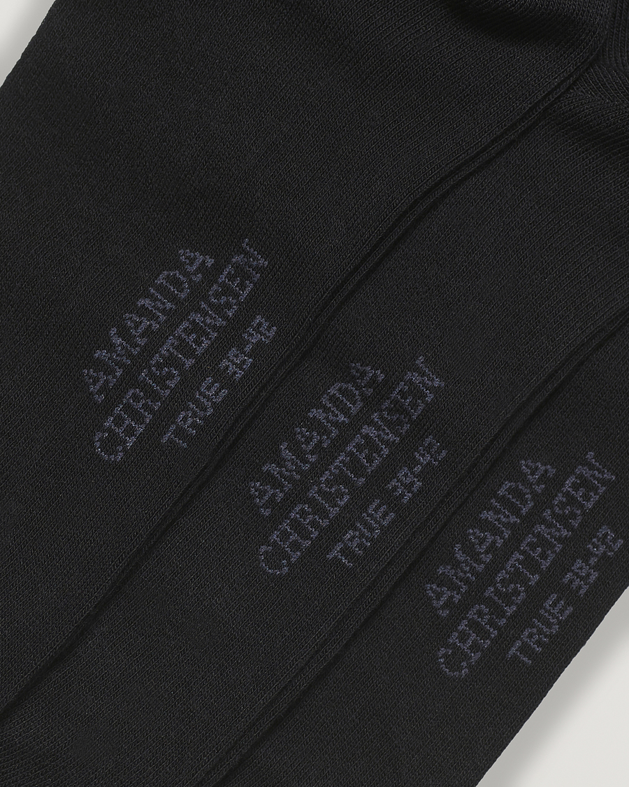 Hombres | Ropa interior y calcetines | Amanda Christensen | 3-Pack True Cotton Socks Black