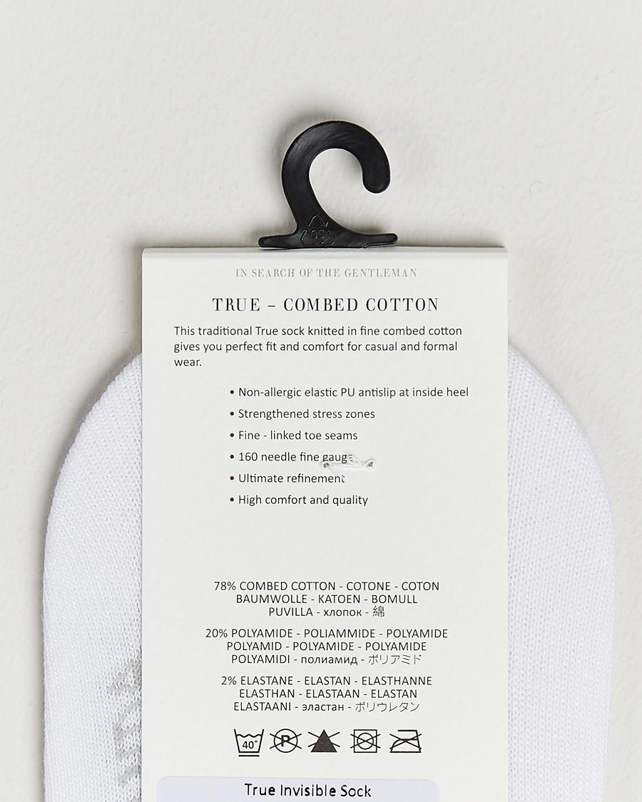 Hombres | Ropa interior y calcetines | Amanda Christensen | 3-Pack True Cotton Invisible Socks White