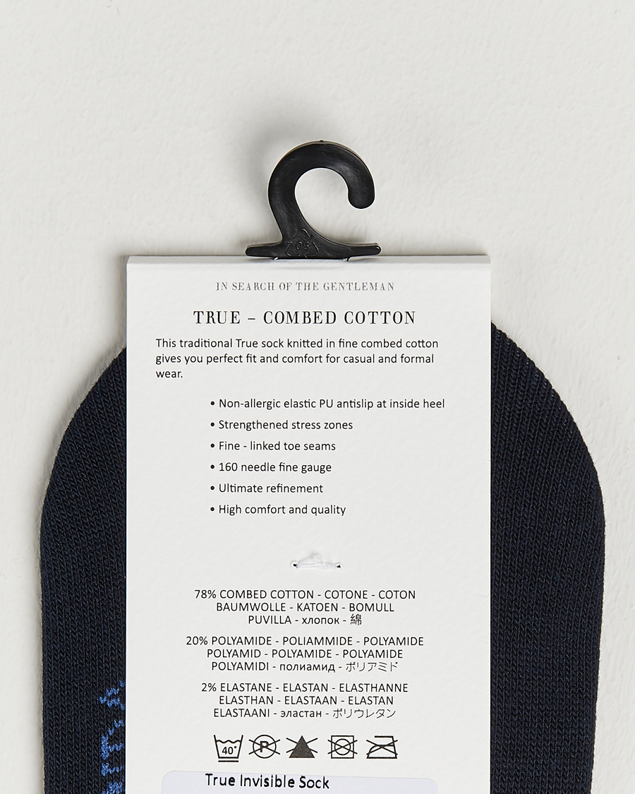 Hombres | Ropa interior y calcetines | Amanda Christensen | 3-Pack True Cotton Invisible Socks Dark Navy