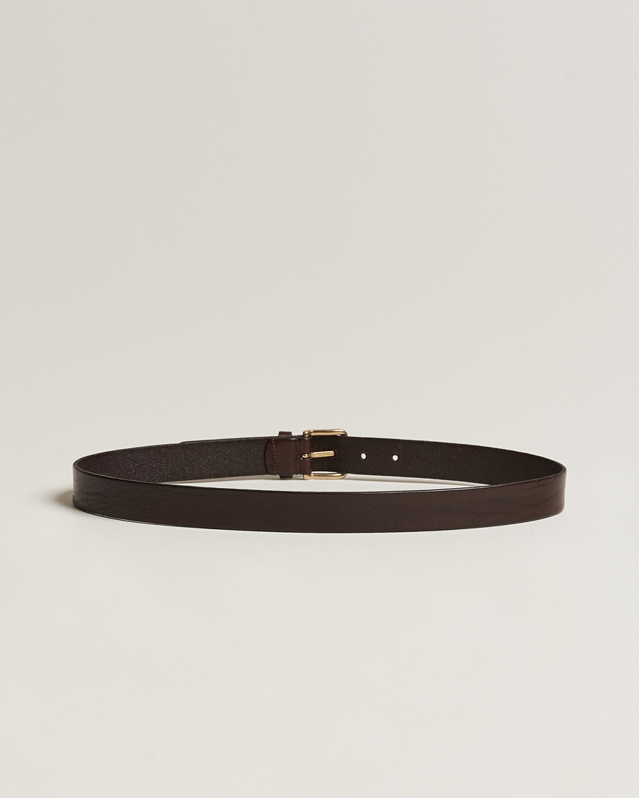 Hombres |  | Anderson's | Leather Belt 3 cm Dark Brown