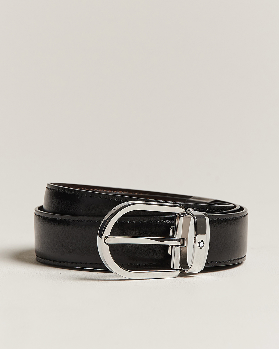 Hombres | Cinturones | Montblanc | Reversible Horseshoe Buckle 30mm Belt Black/Brown
