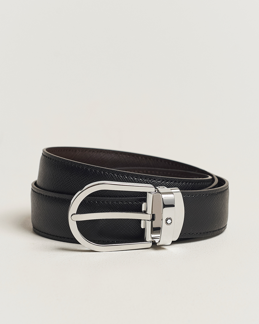 Hombres | Montblanc Reversible Saffiano Leather 30mm Belt Black/Brown | Montblanc | Reversible Saffiano Leather 30mm Belt Black/Brown