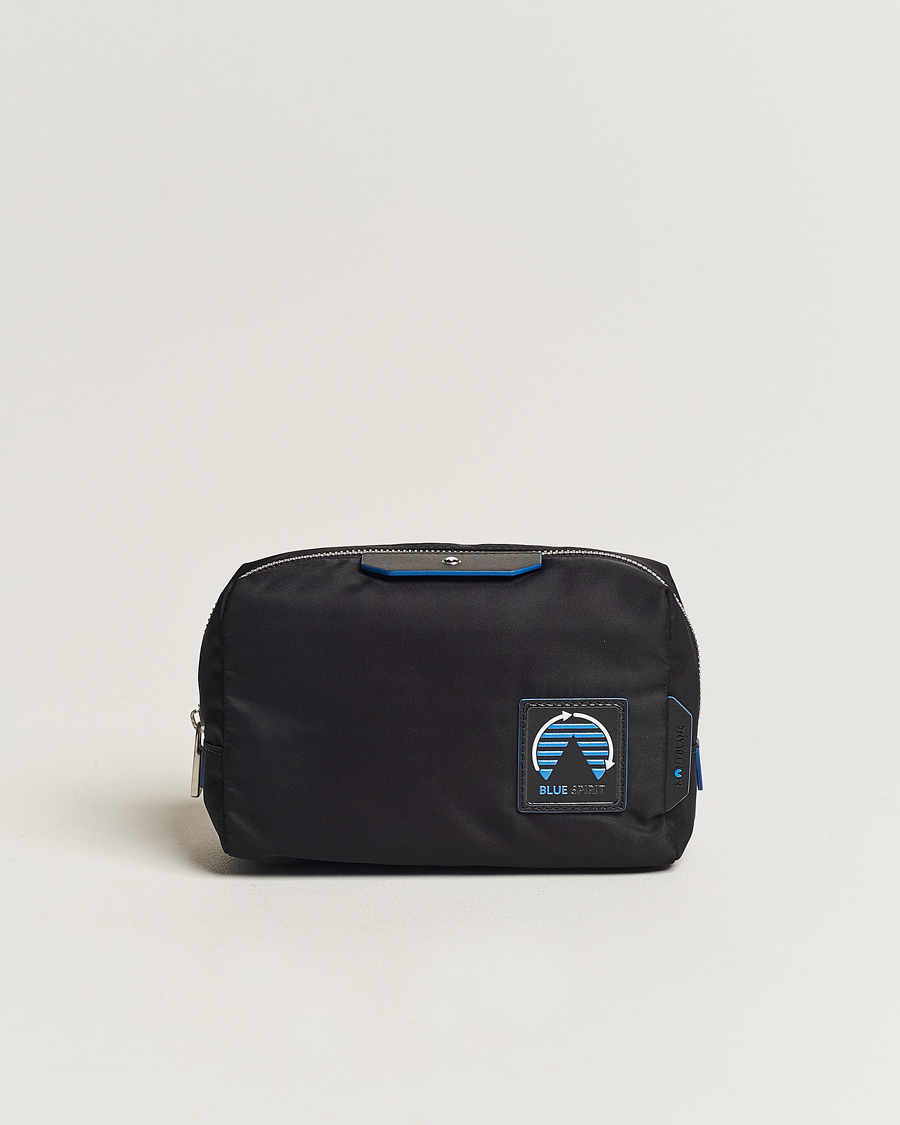 Hombres | Montblanc Blue Spirit Case Medium Wash Bag Black/Blue | Montblanc | Blue Spirit Case Medium Wash Bag Black/Blue