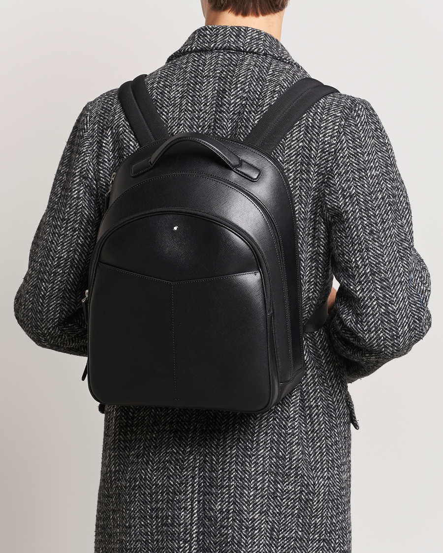 Hombres | Montblanc Sartorial Backpack Medium 3 Comp Black | Montblanc | Sartorial Backpack Medium 3 Comp Black